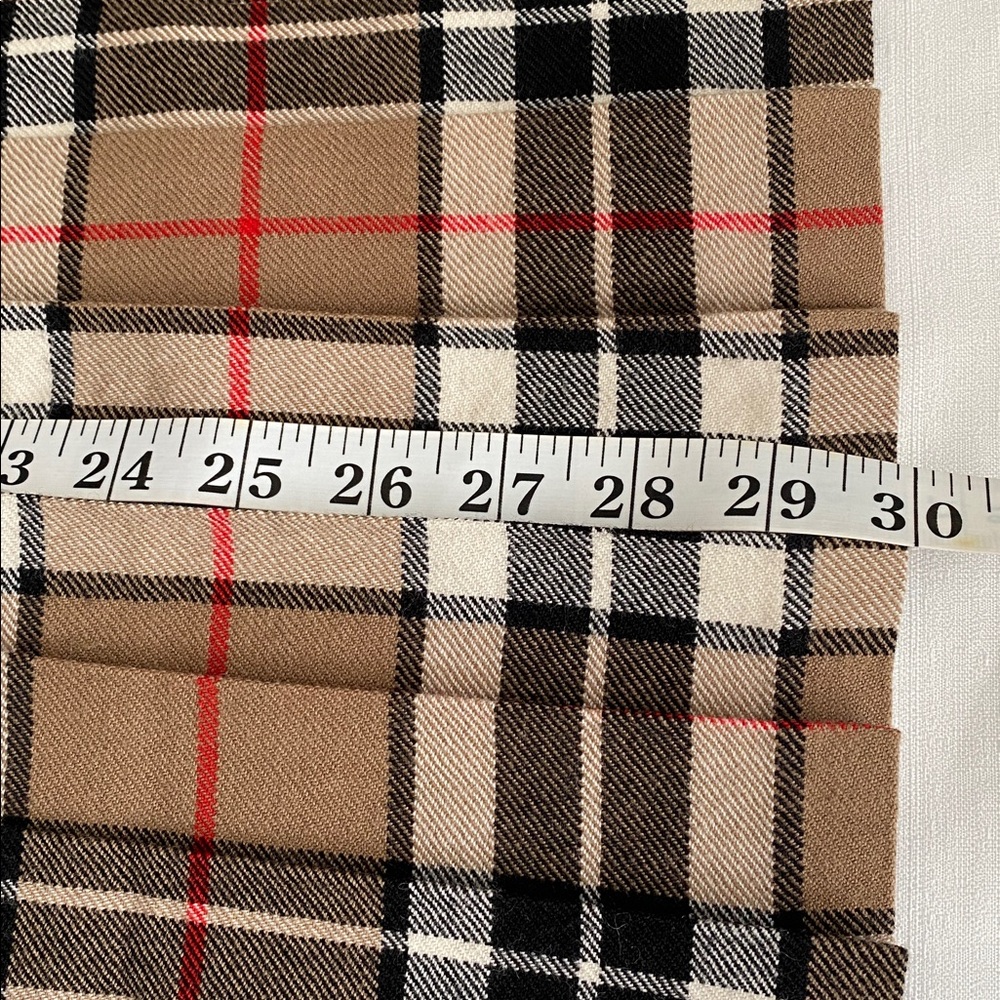 James Pringle Weavers Wool Fringe Plaid Kilt Maxi Skirt Tan US 12 - Picture 8 of 9